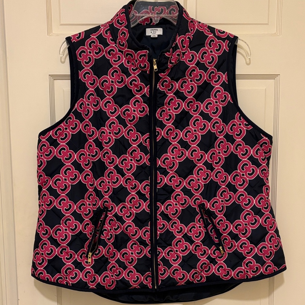Stylish Pink and Navy Women's Vest